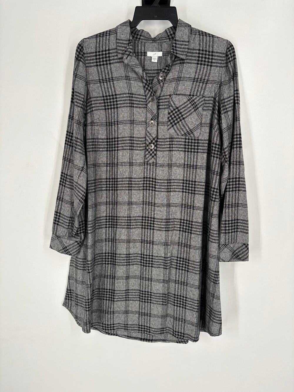 J Jill Grey and Black Plaid Dress (B41)